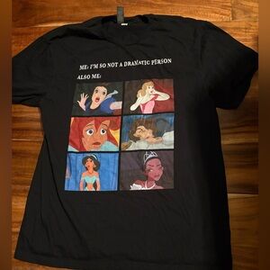 Disney Princess Graphic Tee “I’m So Not a Dramatic Person” Black Shirt‎ 0240